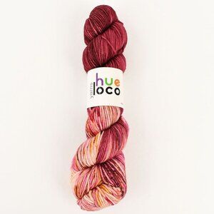 Hue Loco Merino DK Yarn Superwash Merino 100g 230 Yds Berry Little Christmas